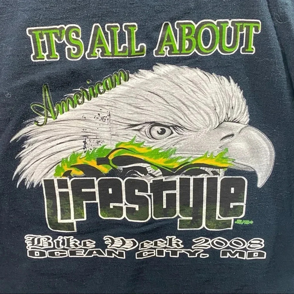 2008 OCMD Bike Week Biker T-shirt Sz XL Eagle Graphic - Picture 3 of 5